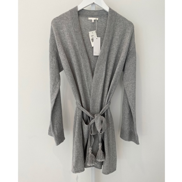 SKIN VALORA HEATHER GRAY COTTON KNIT ROBE SIZE SMALL NWTS! - Picture 4 of 11